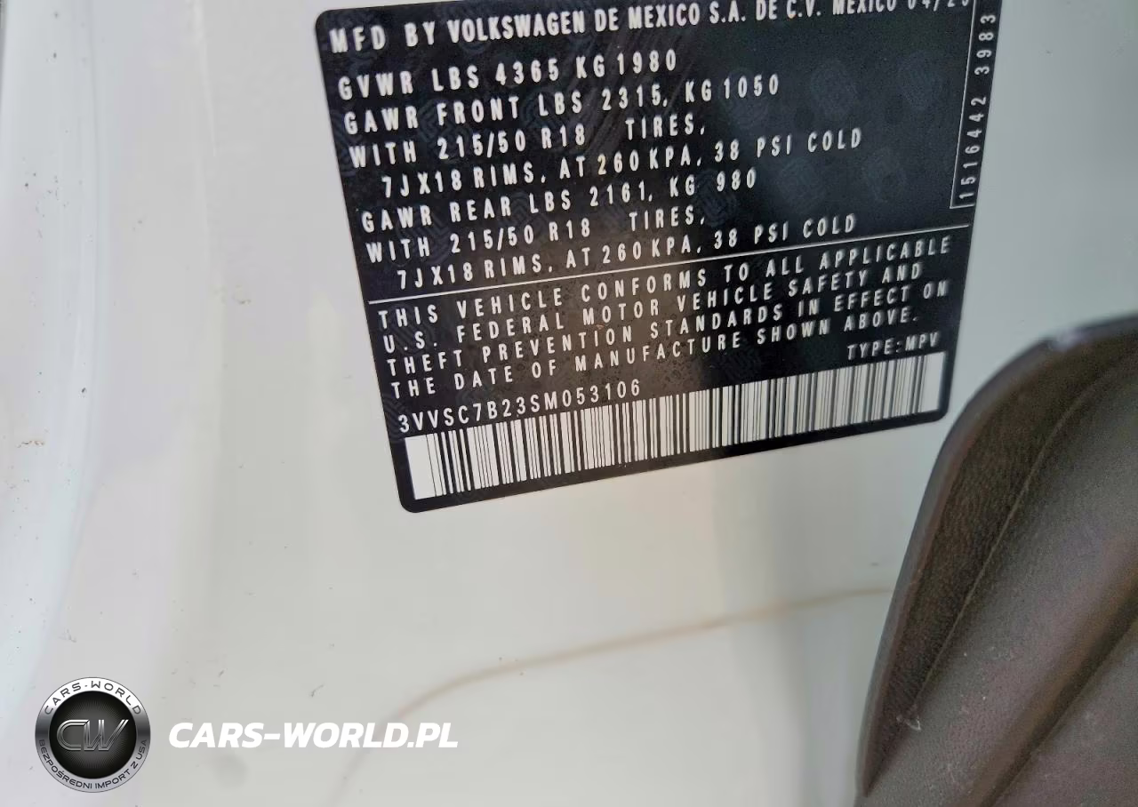 2025 Volkswagen Taos Se VIN:3VVSC7B23SM053106 - 14