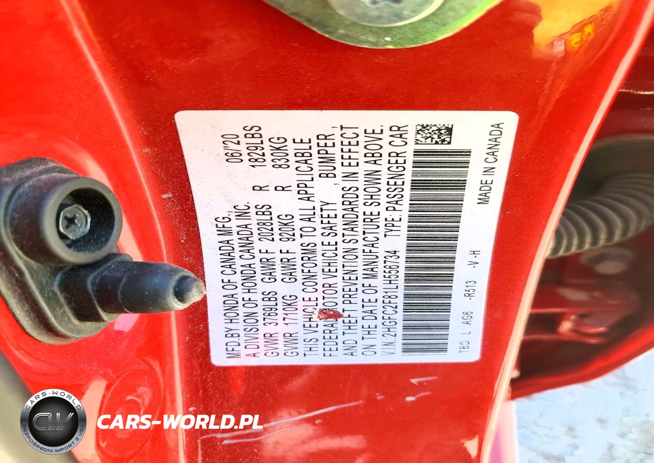 2020 Honda Civic Sport VIN:2HGFC2F81LH556734 - 13