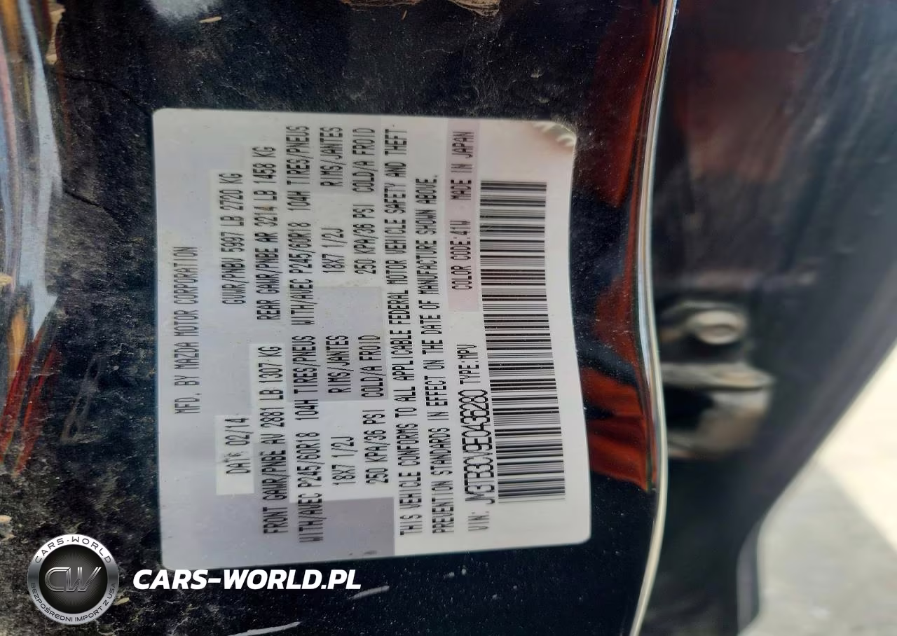 2014 Mazda Cx-9 Touring VIN:JM3TB3CV9E0436280 - 12