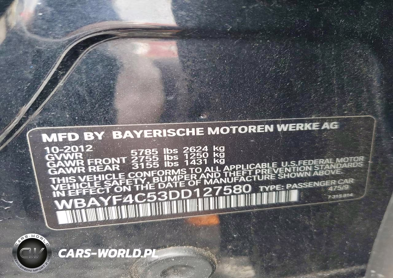 2013 BMW 740 Lxi VIN:WBAYF4C53DD127580 - 12