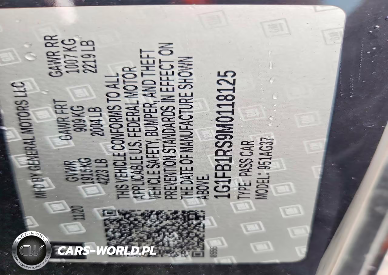 2021 Chevrolet Camaro Ls VIN:1G1FB1RS9M0118125 - 12