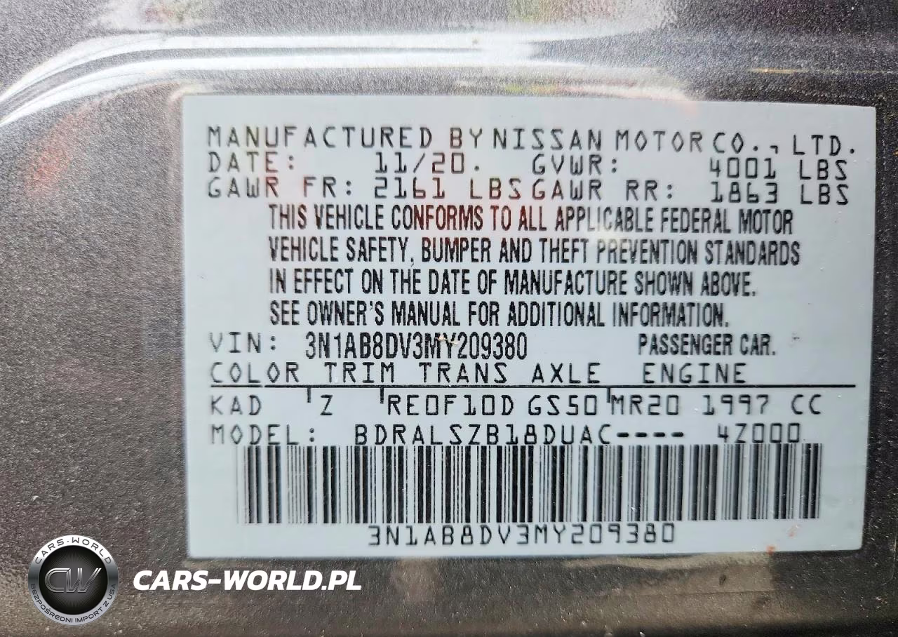 2021 Nissan Sentra Sr VIN:3N1AB8DV3MY209380 - 12