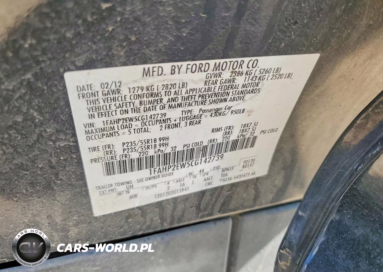 2012 Ford Taurus Sel VIN:1FAHP2EW5CG142739 - 12