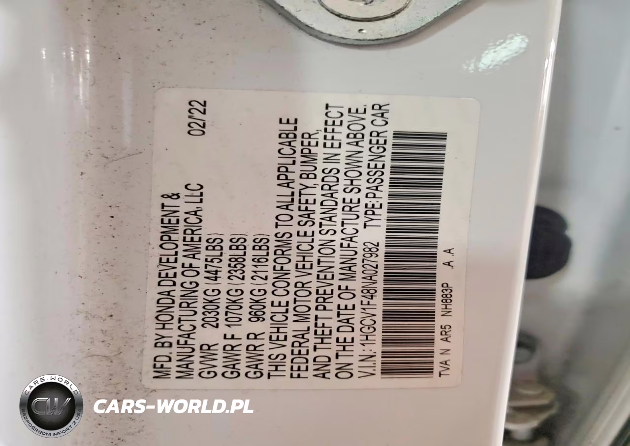 2022 Honda Accord Sport Se VIN:1HGCV1F48NA027982 - 12