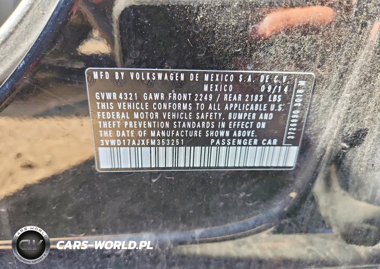 2015 Volkswagen Jetta Se VIN:3VWD17AJXFM353251 - 12