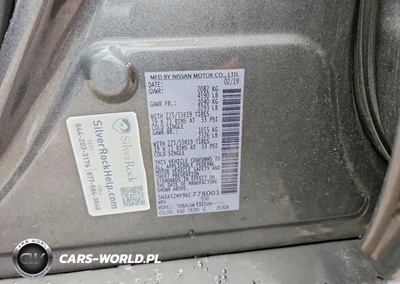 2019 Nissan Rogue Sl VIN:5N1AT2MT9KC778001 - 13