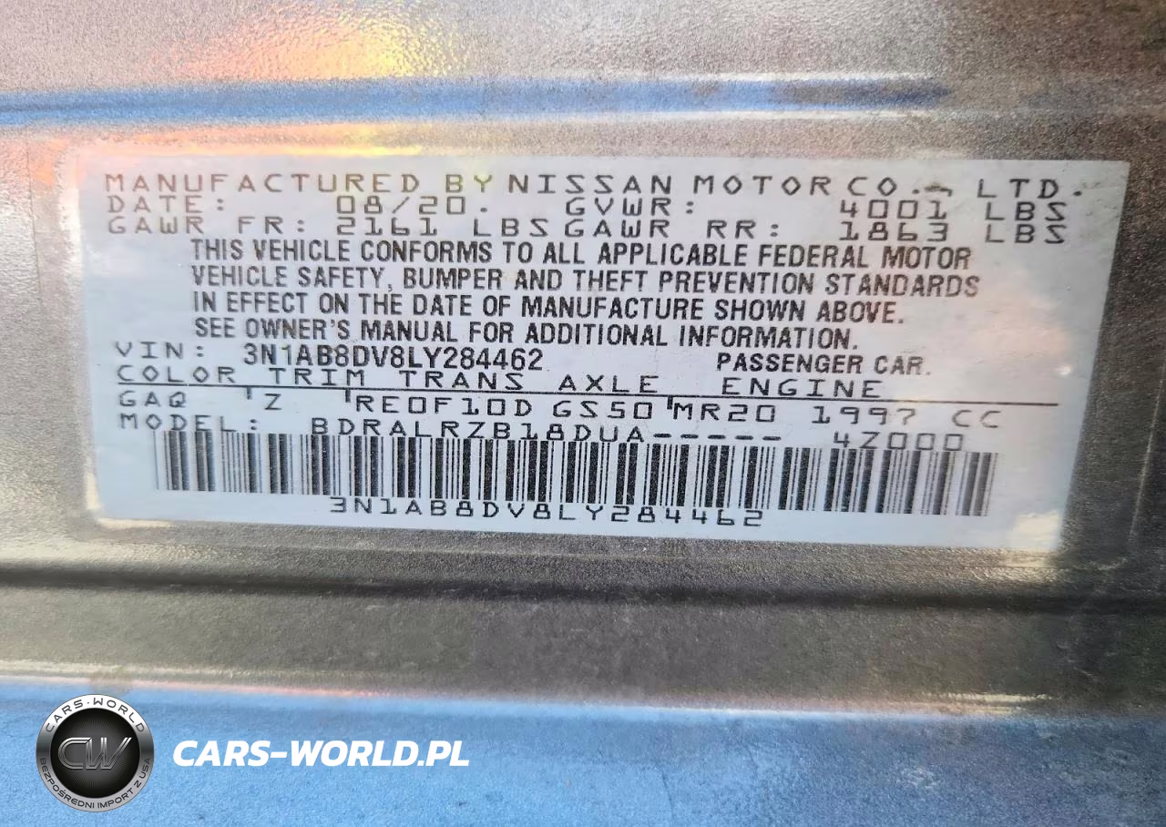 2020 Nissan Sentra Sr VIN:3N1AB8DV8LY284462 - 13