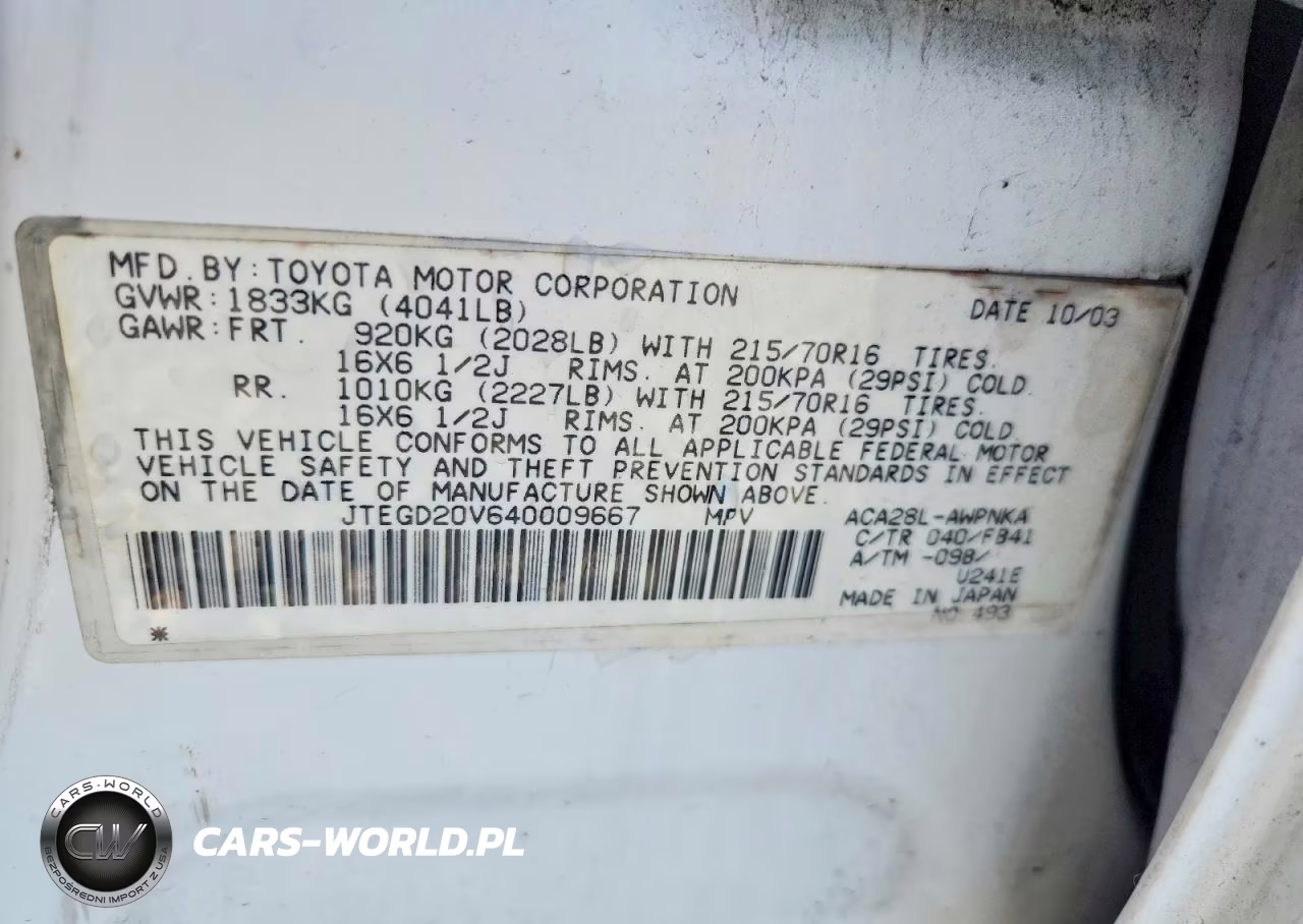 2004 Toyota Rav4 Base VIN:JTEGD20V640009667 - 12