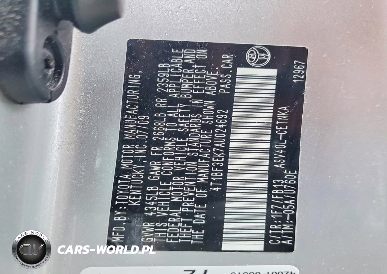 2010 Toyota Camry Le VIN:4T1BF3EK7AU024692 - 12