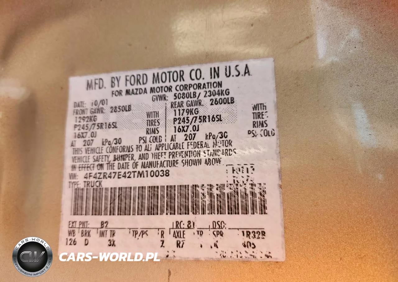 2002 Mazda B4000 Cab Plus VIN:4F4ZR47E42TM10038 - 12