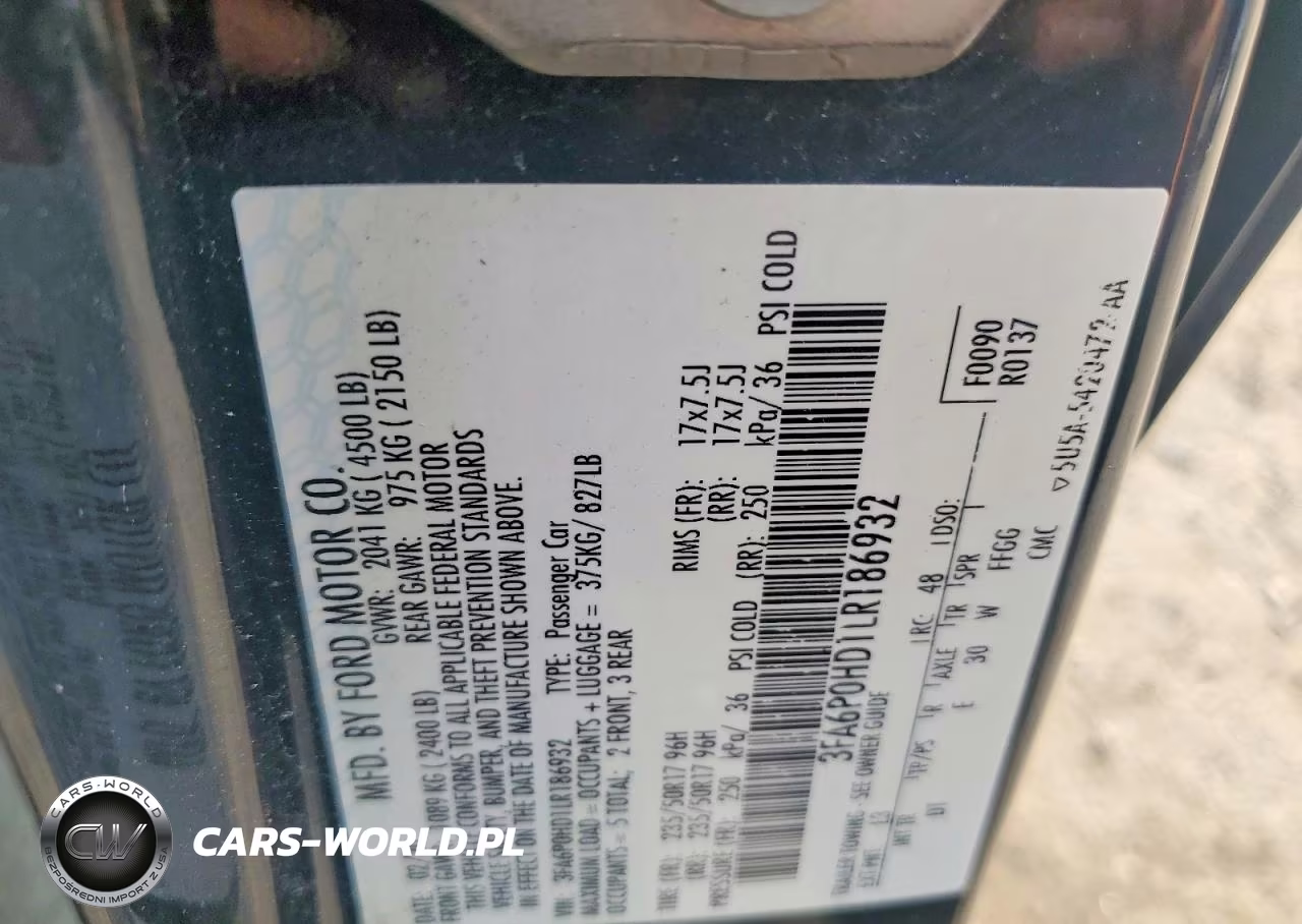 2020 Ford Fusion Se VIN:3FA6P0HD1LR186932 - 12