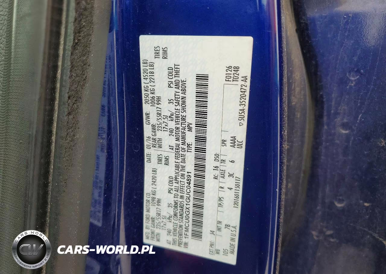 2016 Ford Escape Se VIN:1FMCU0GX1GUC04891 - 13
