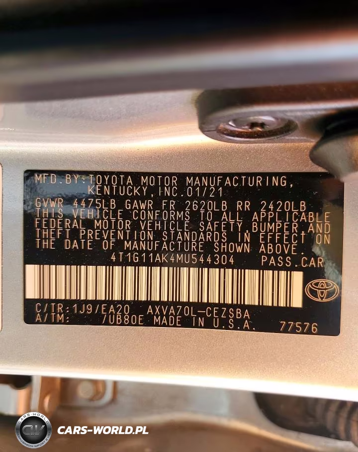 2021 Toyota Camry Se VIN:4T1G11AK4MU544304 - 12