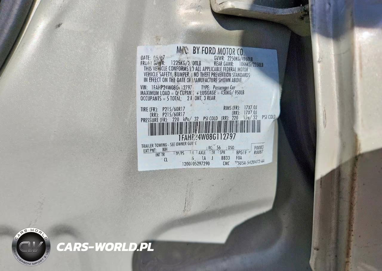 2008 Ford Taurus Sel VIN:1FAHP24W08G112797 - 12