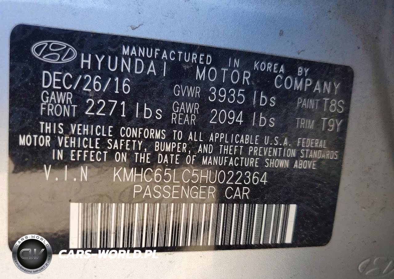 2017 Hyundai Ioniq Blue VIN:KMHC65LC5HU022364 - 13