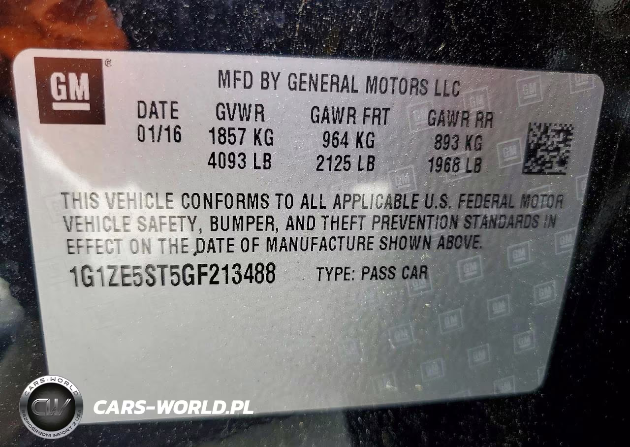 2016 Chevrolet Malibu Lt VIN:1G1ZE5ST5GF213488 - 12