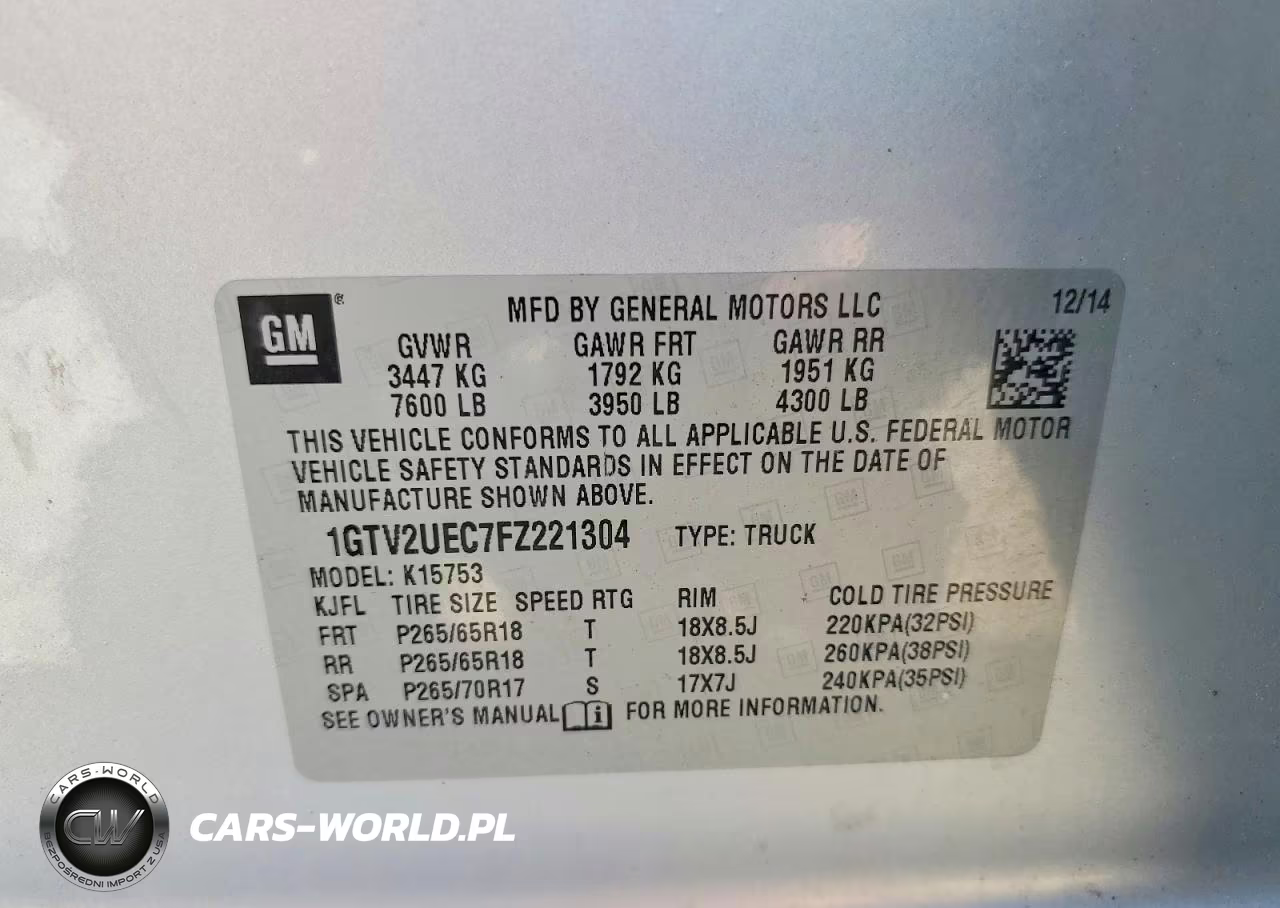 2015 GMC Sierra K1500 Sle VIN:1GTV2UEC7FZ221304 - 12