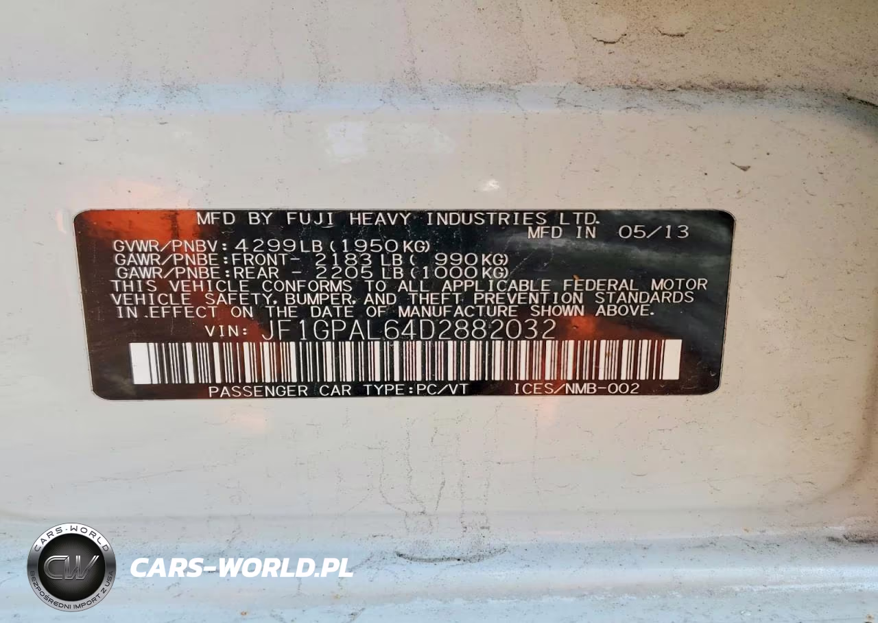 2013 Subaru Impreza Sport Premium VIN:JF1GPAL64D2882032 - 12