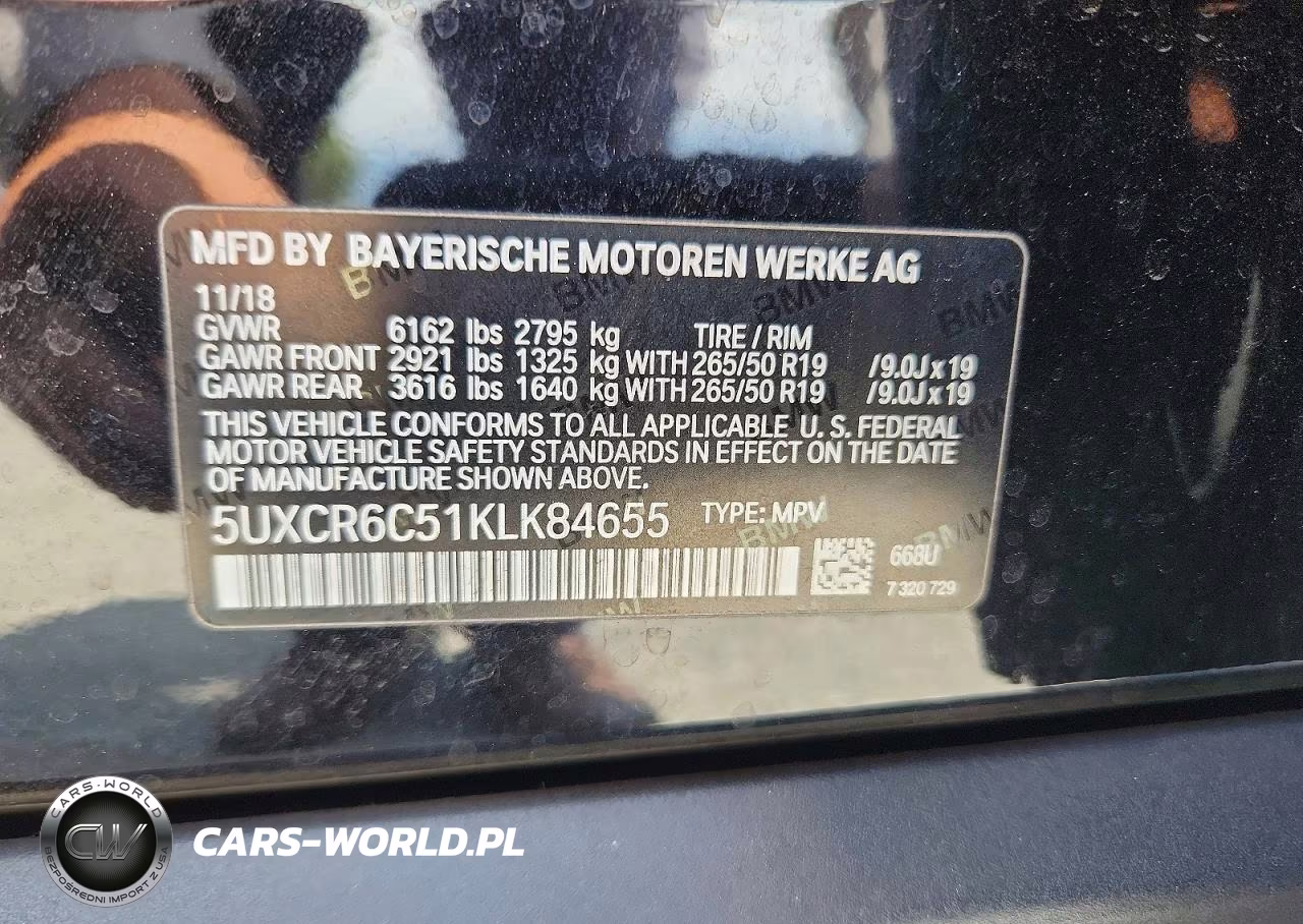 2019 BMW X5 xDrive40I VIN:5UXCR6C51KLK84655 - 12