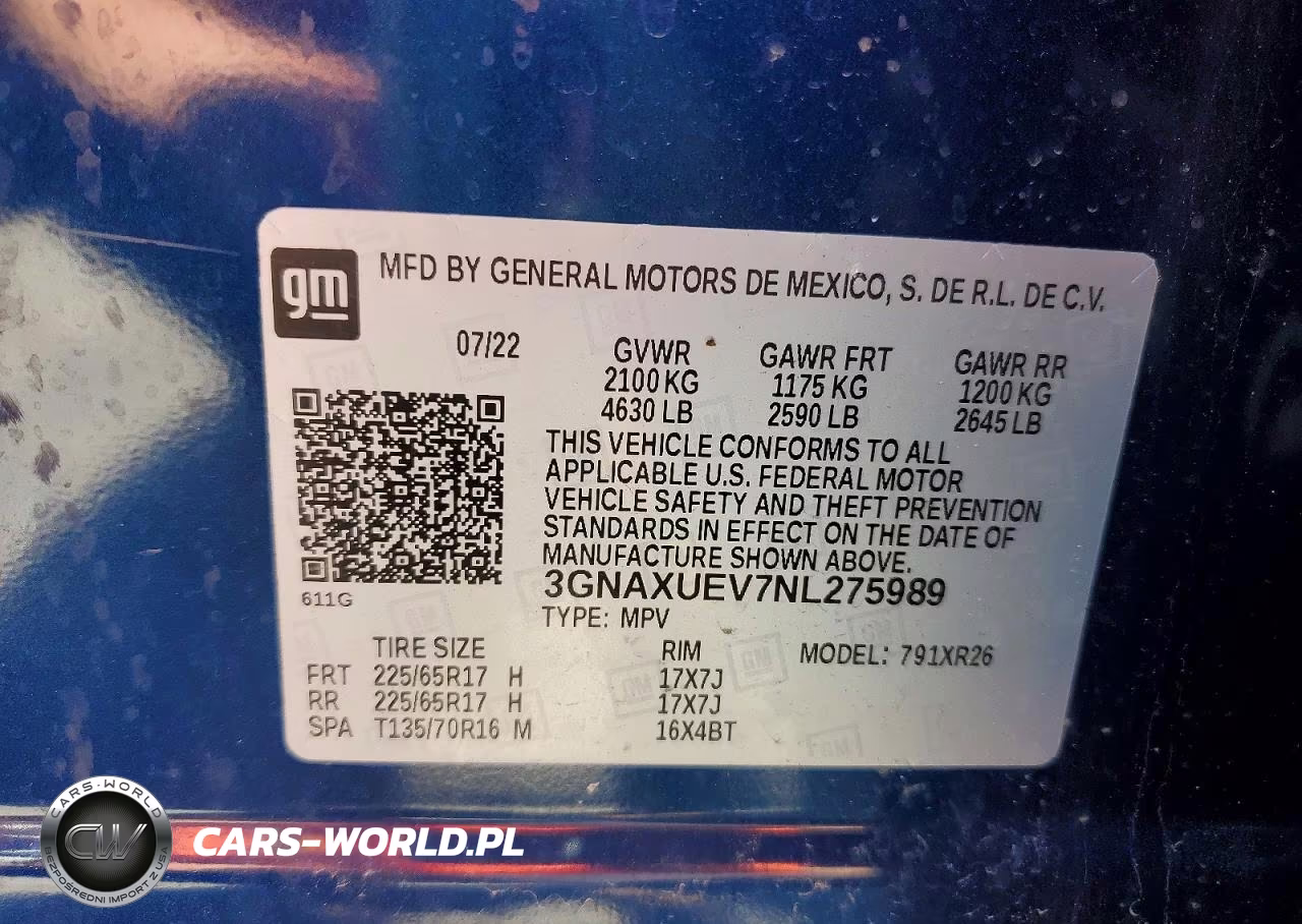 2022 Chevrolet Equinox Lt VIN:3GNAXUEV7NL275989 - 14