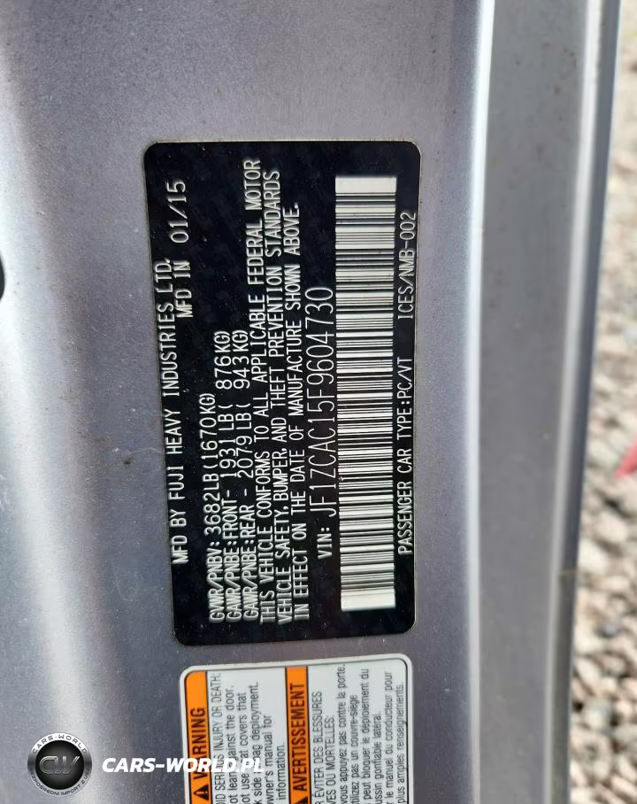 2015 Subaru Brz 2.0 Limited VIN:JF1ZCAC15F9604730 - 12