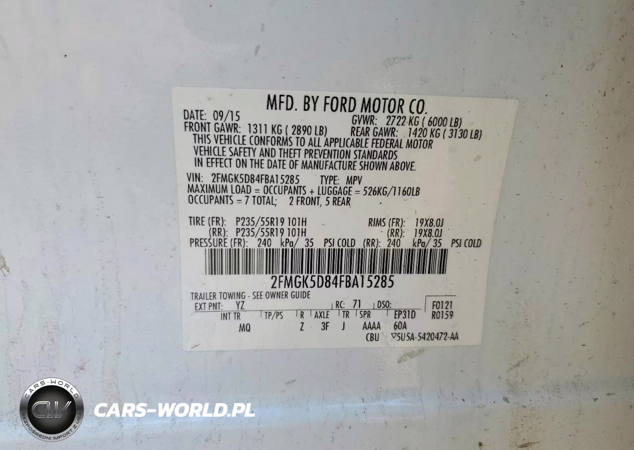2015 Ford Flex Limited VIN:2FMGK5D84FBA15285 - 14