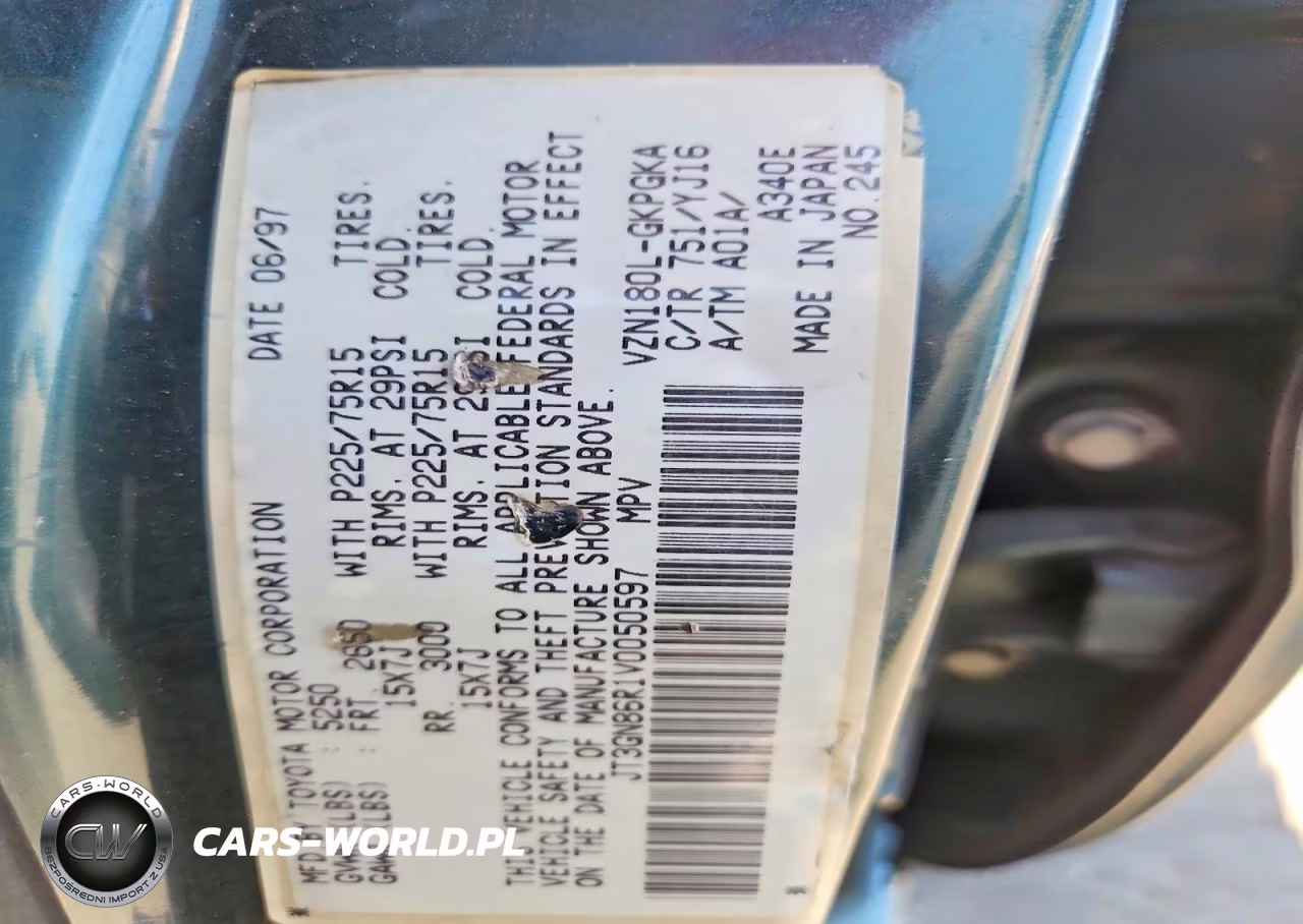 1997 Toyota 4Runner Sr5 VIN:JT3GN86R1V0050597 - 13