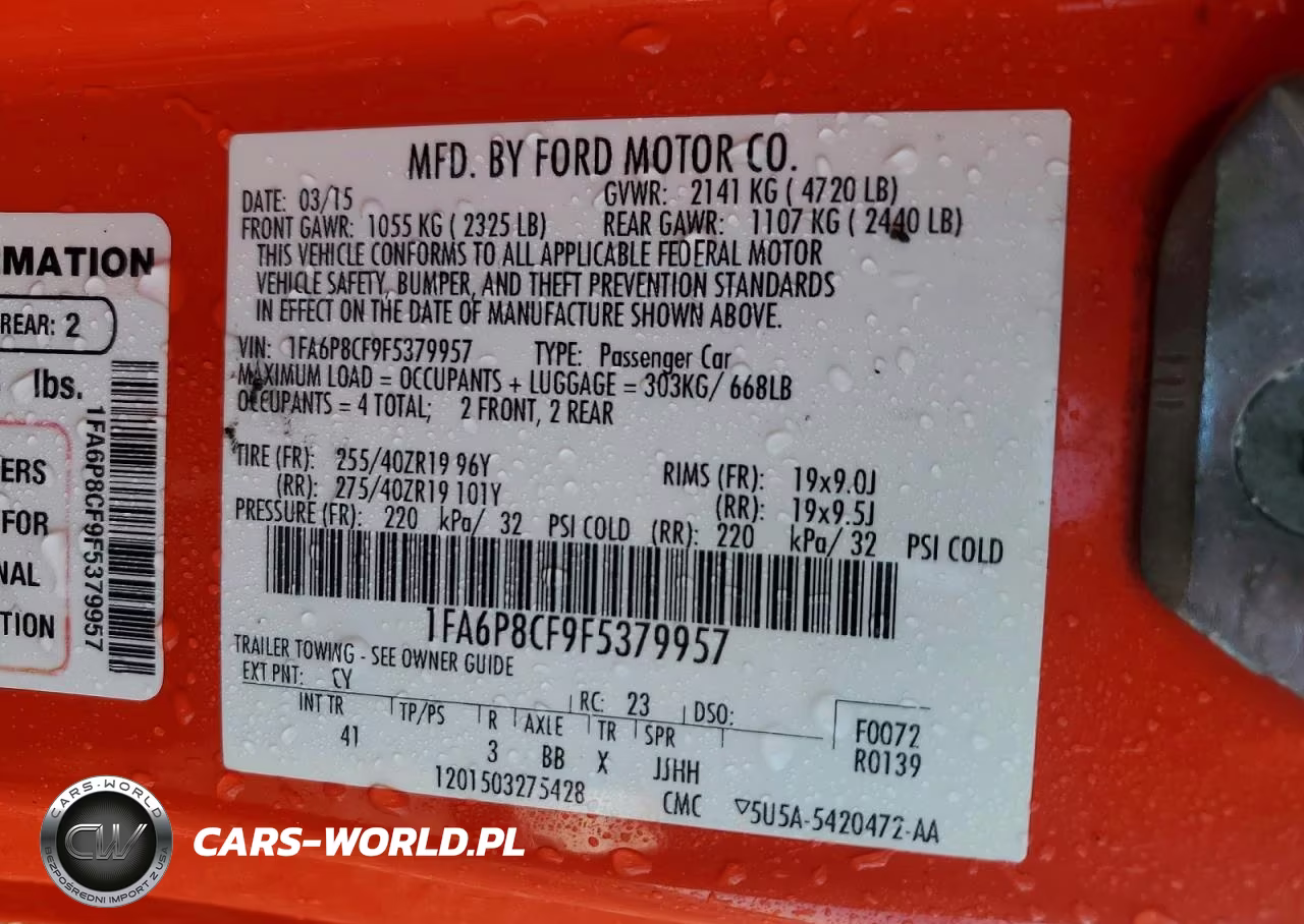 2015 Ford Mustang Gt VIN:1FA6P8CF9F5379957 - 12