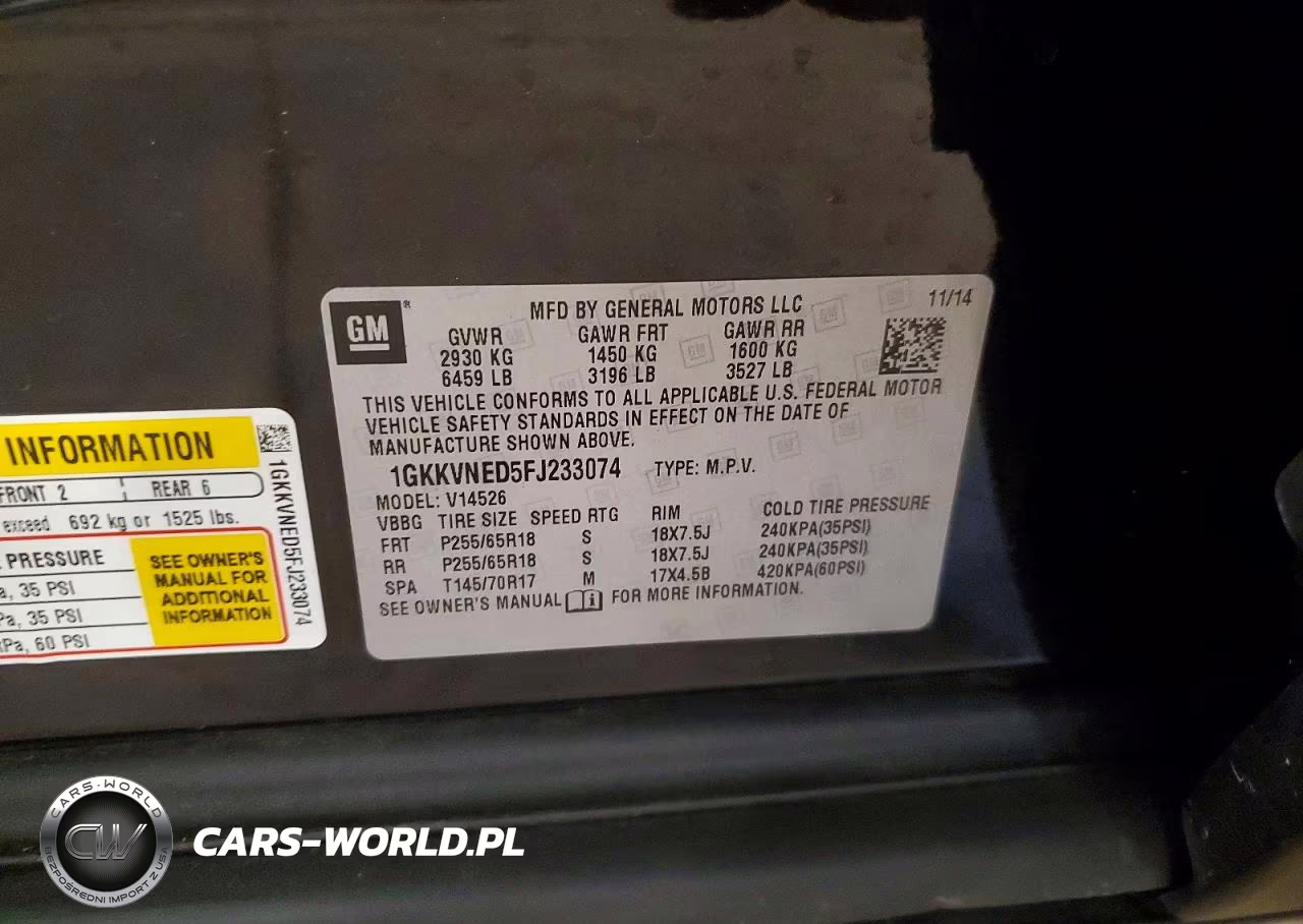 2015 GMC Acadia Sle VIN:1GKKVNED5FJ233074 - 13