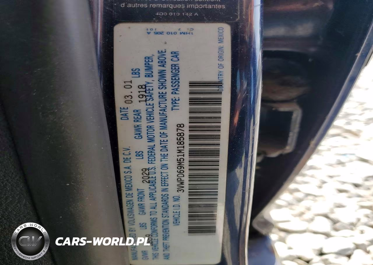 2001 Volkswagen Jetta Wolfsburg VIN:3VWPD69M51M185878 - 12