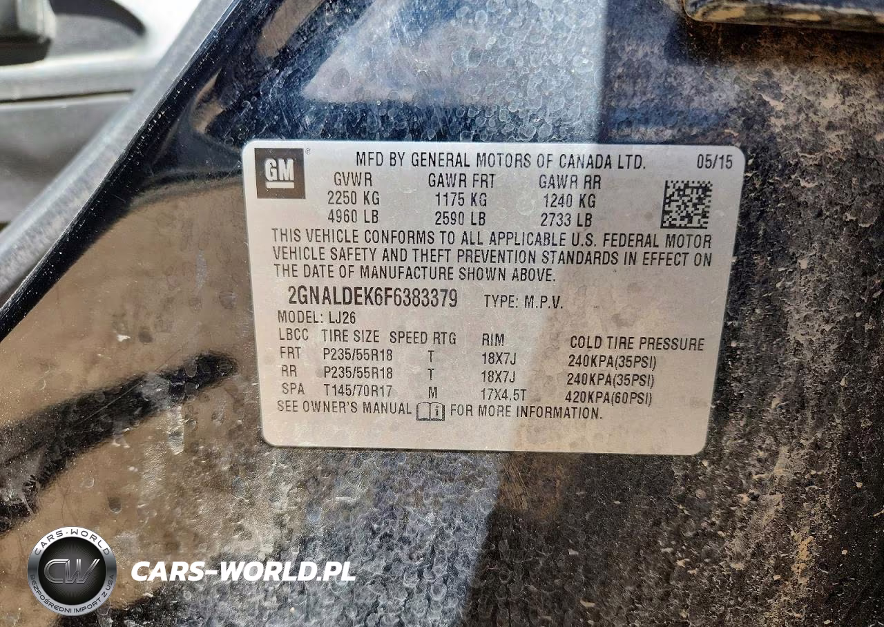 2015 Chevrolet Equinox Ltz VIN:2GNALDEK6F6383379 - 12