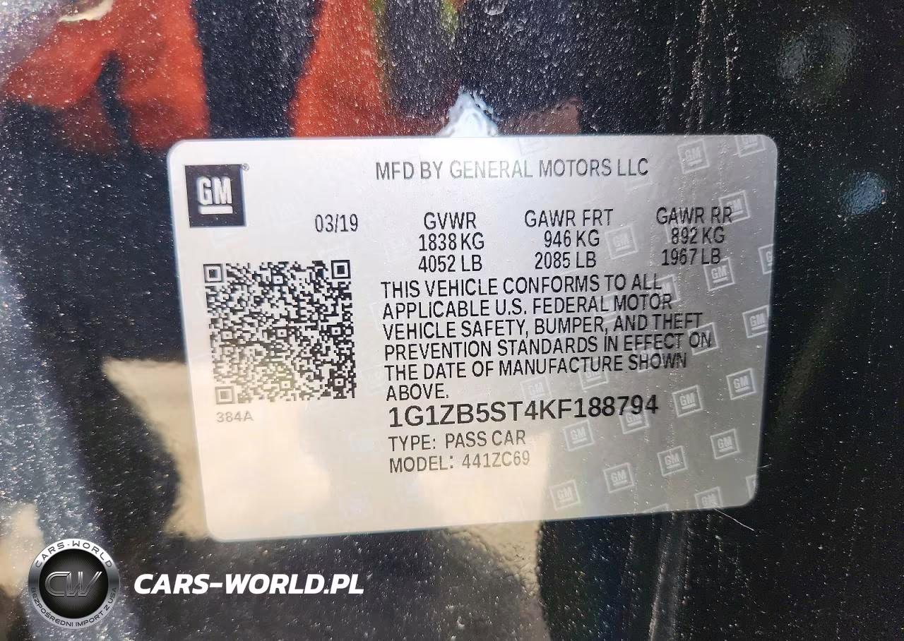 2019 Chevrolet Malibu Ls VIN:1G1ZB5ST4KF188794 - 12