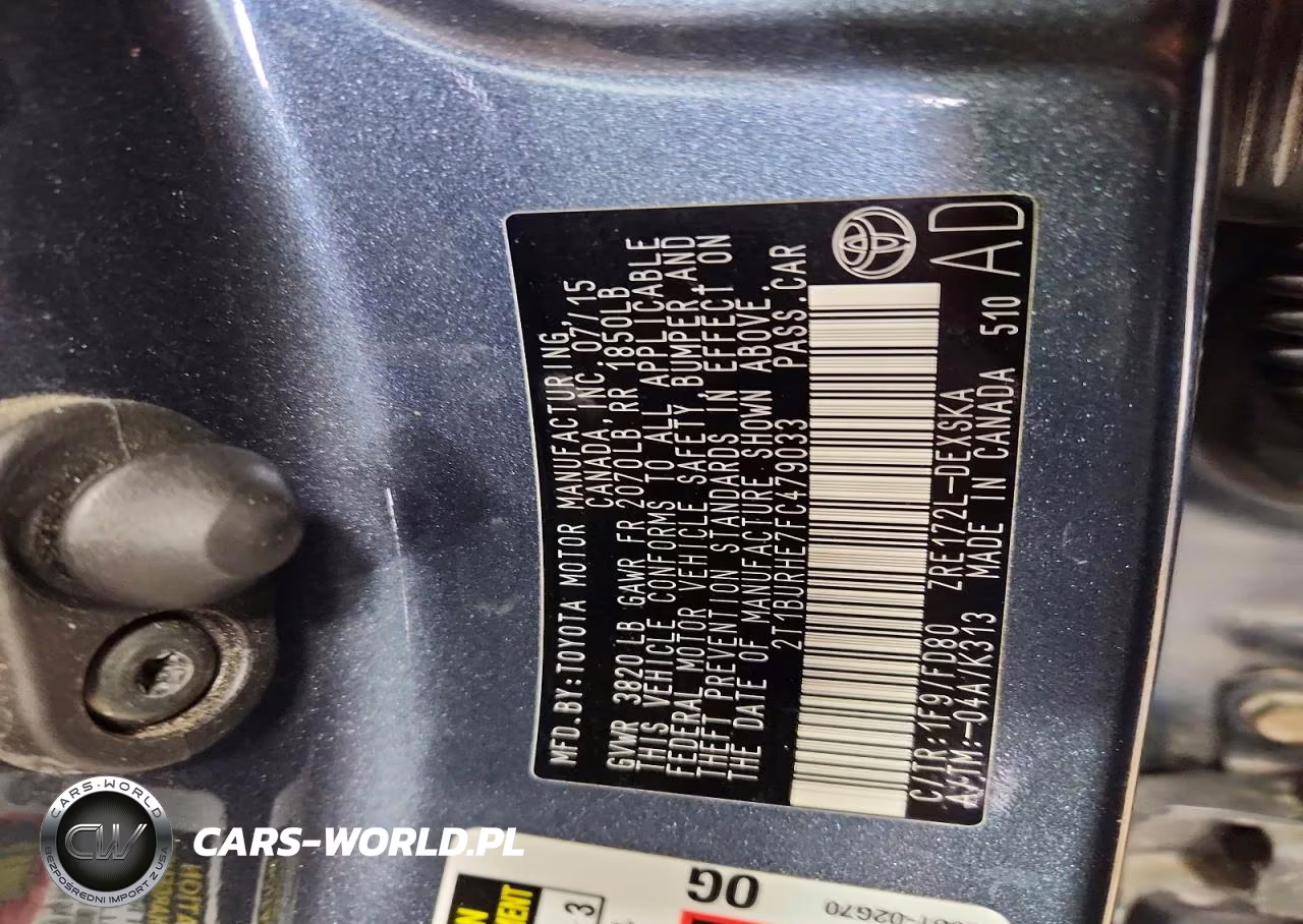 2015 Toyota Corolla S VIN:2T1BURHE7FC479033 - 13