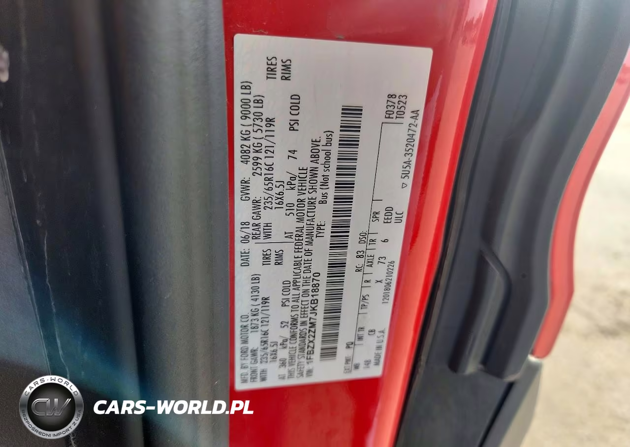 2018 Ford Transit T-350 VIN:1FBZX2ZM7JKB18870 - 13