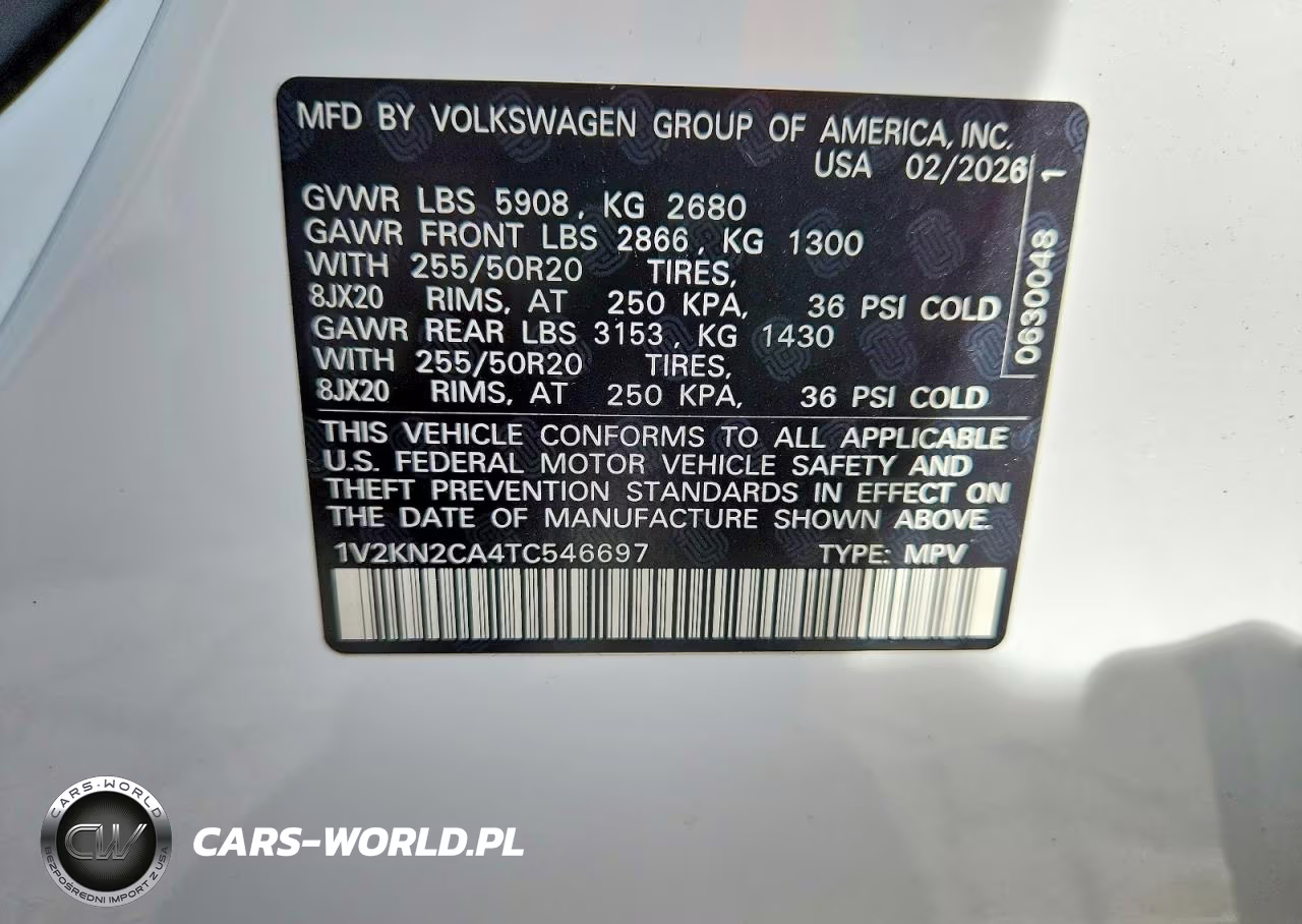 2026 Volkswagen Atlas Se VIN:1V2KN2CA4TC546697 - 13