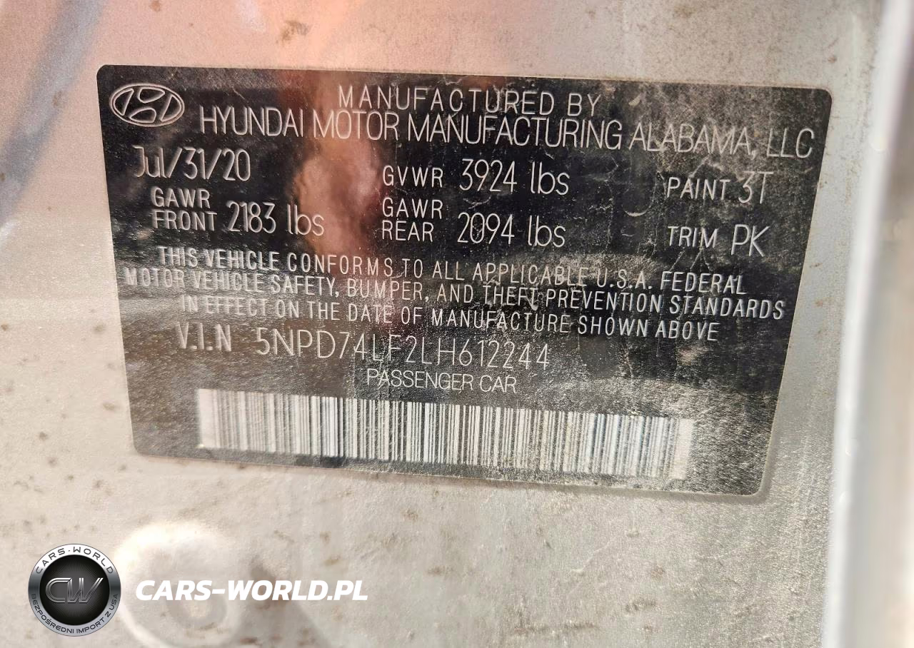 2020 Hyundai Elantra Se VIN:5NPD74LF2LH612244 - 12