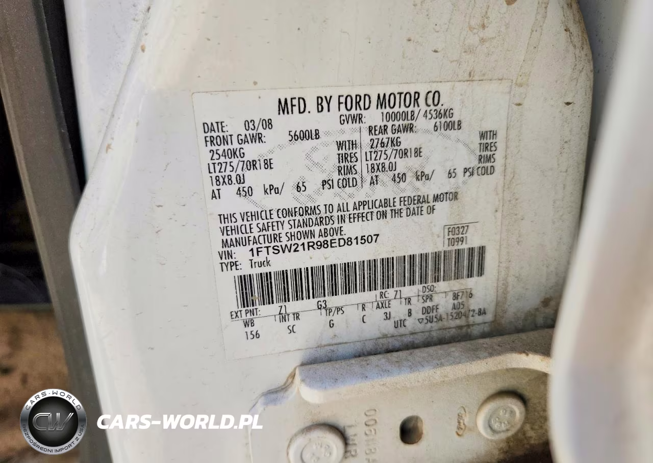 2008 Ford F250 Super Duty VIN:1FTSW21R98ED81507 - 12
