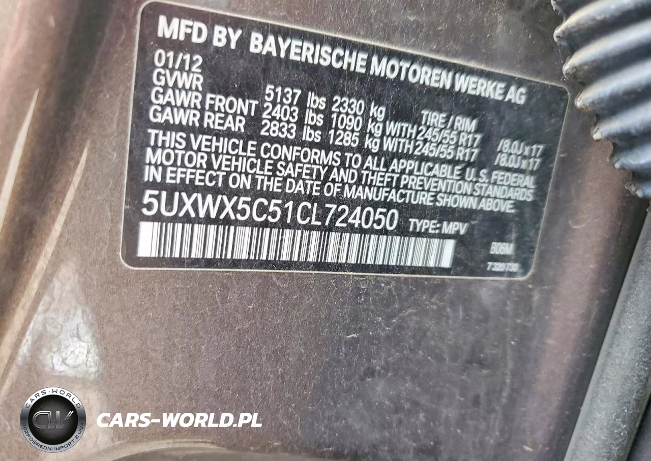 2012 BMW X3 xDrive28I VIN:5UXWX5C51CL724050 - 13
