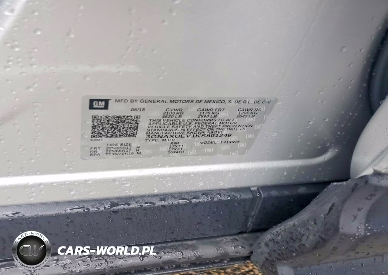 2019 Chevrolet Equinox Lt VIN:3GNAXUEV1KS501249 - 13