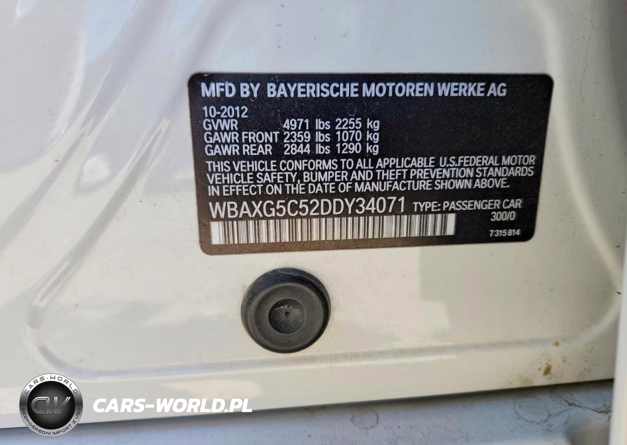 2013 BMW 528 I VIN:WBAXG5C52DDY34071 - 12