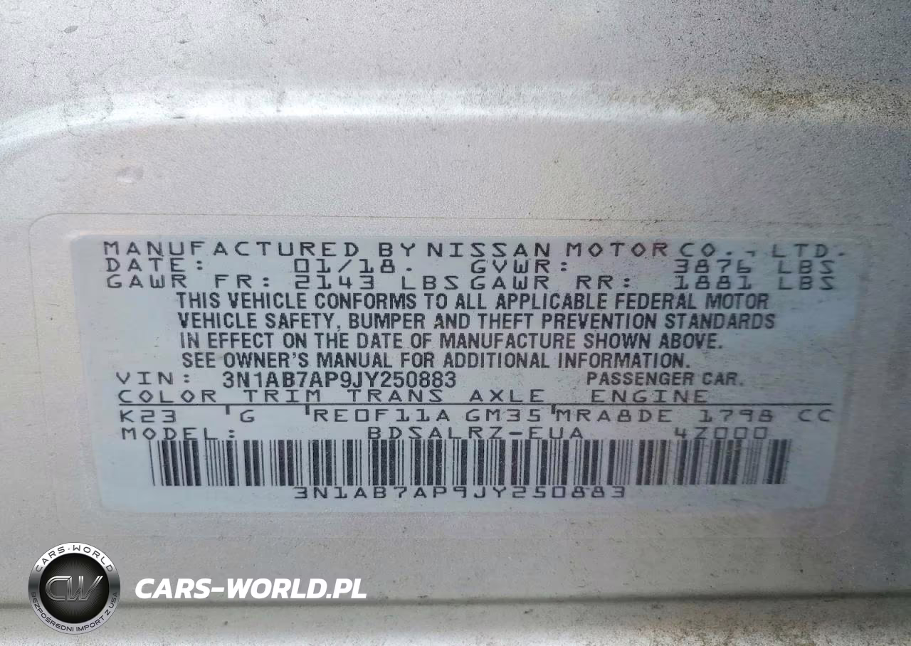 2018 Nissan Sentra Sr VIN:3N1AB7AP9JY250883 - 13