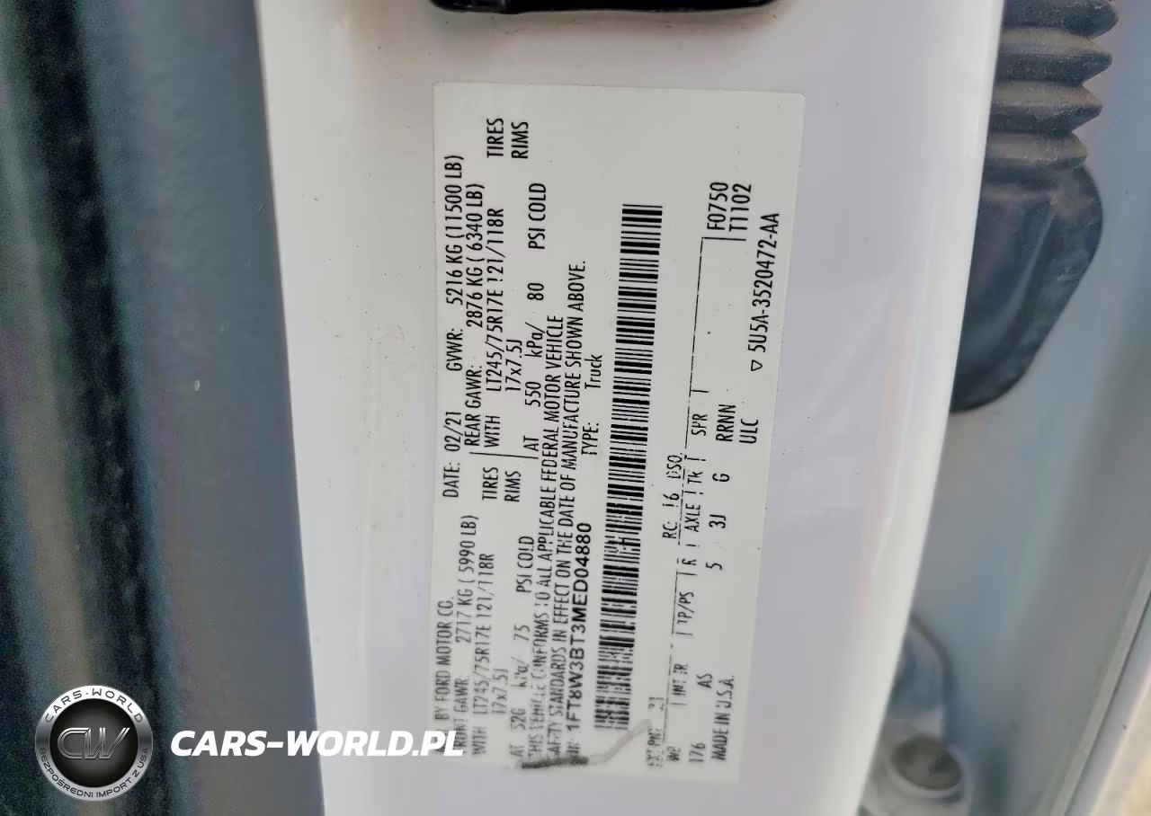 2021 Ford F350 Super Duty VIN:1FT8W3BT3MED04880 - 12