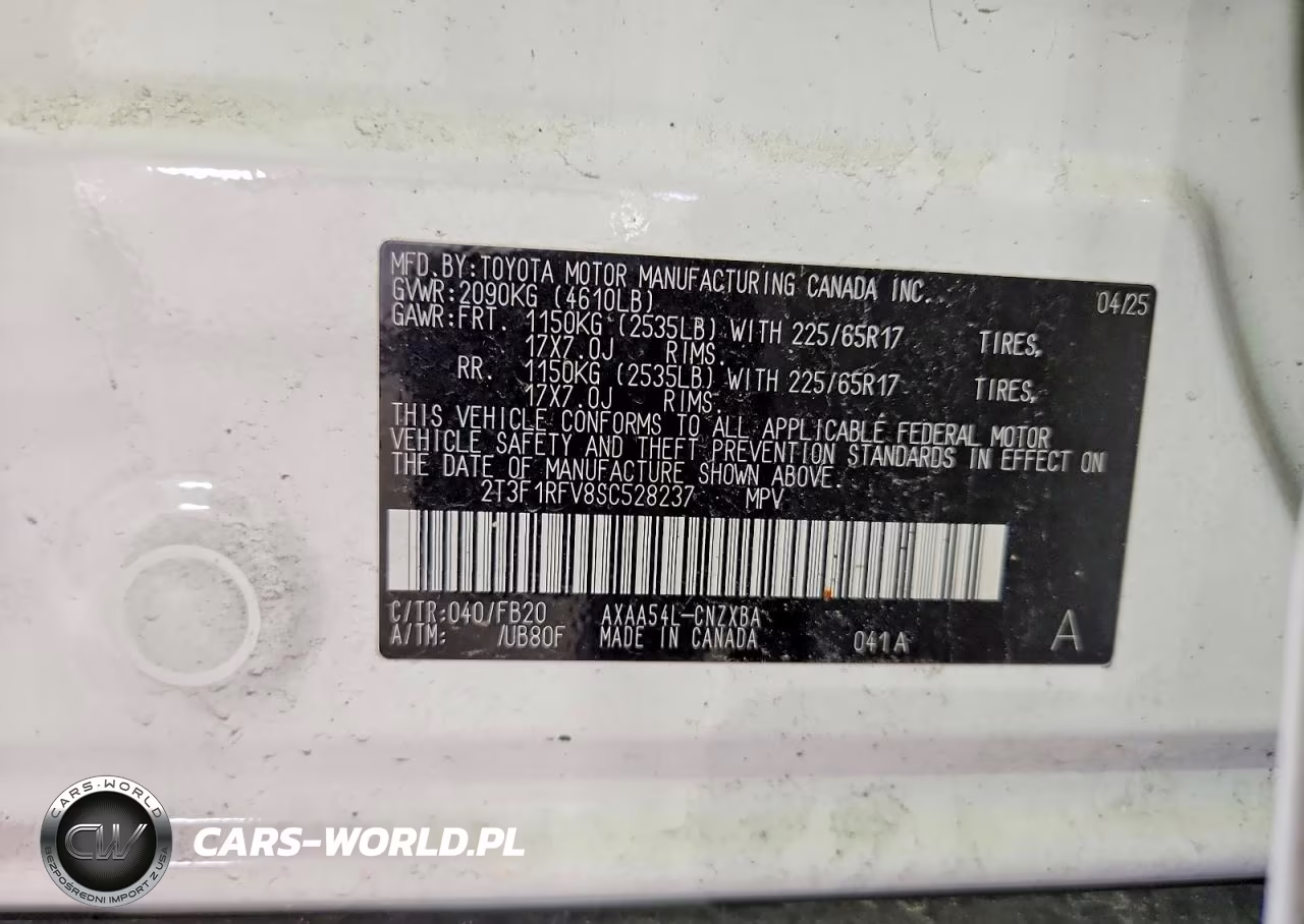 2025 Toyota Rav4 Le VIN:2T3F1RFV8SC528237 - 14