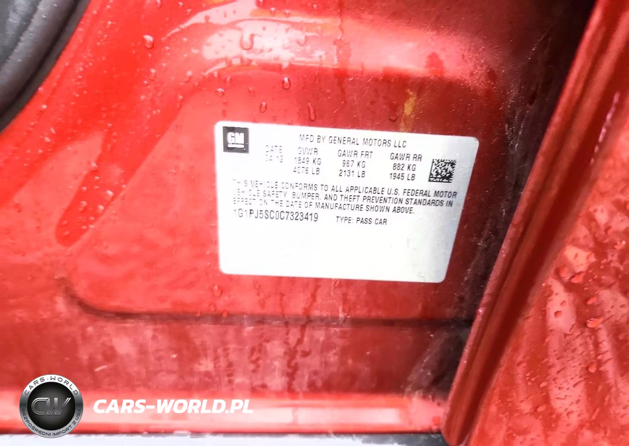 2012 Chevrolet Cruze Eco VIN:1G1PJ5SC0C7323419 - 12