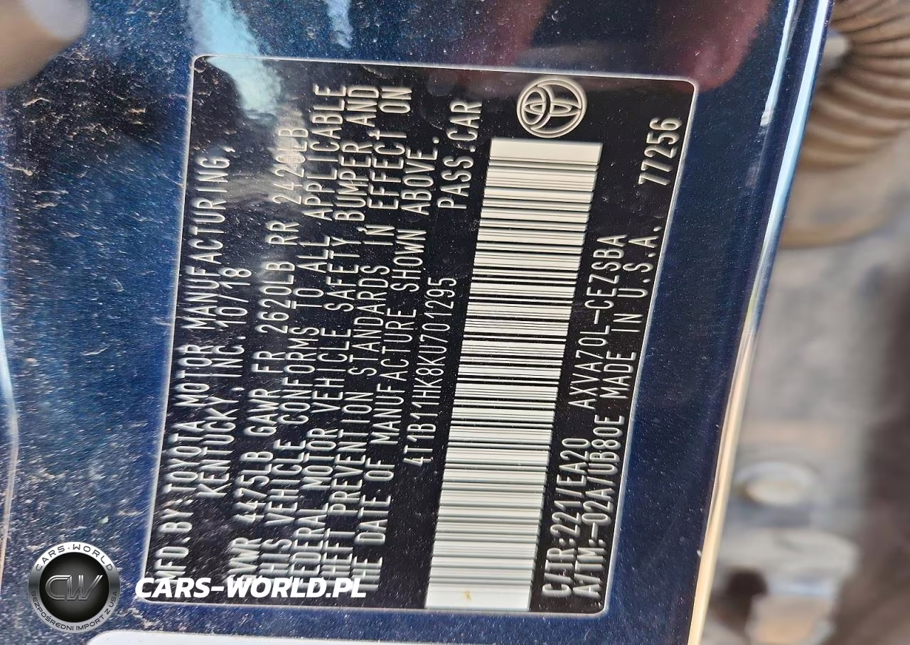 2019 Toyota Camry Se VIN:4T1B11HK8KU701295 - 12