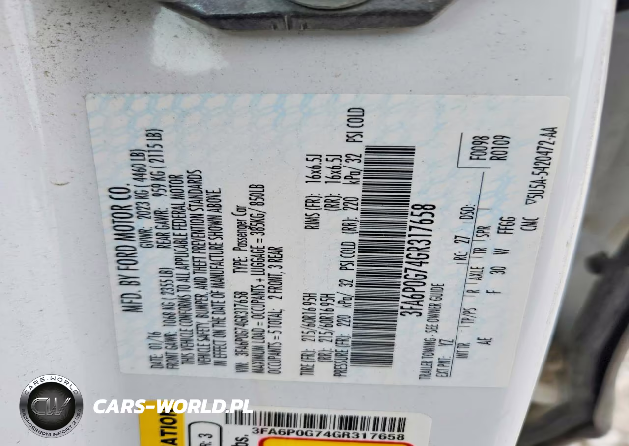 2016 Ford Fusion S VIN:3FA6P0G74GR317658 - 12