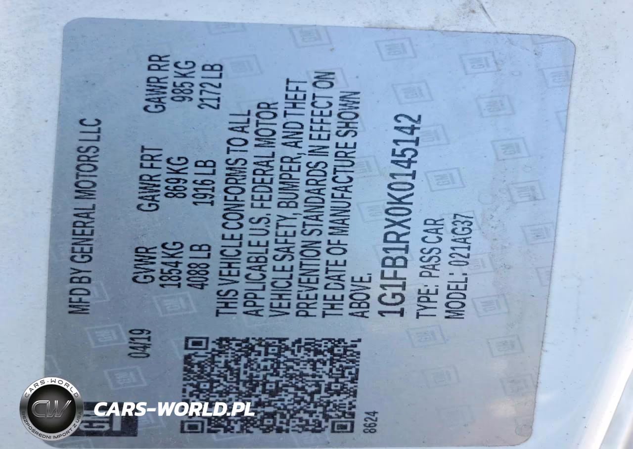 2019 Chevrolet Camaro Ls VIN:1G1FB1RX0K0145142 - 12