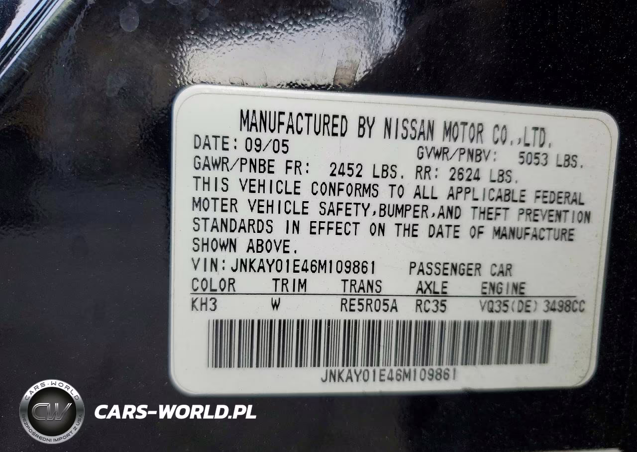 2006 Infiniti M35 Base VIN:JNKAY01E46M109861 - 12
