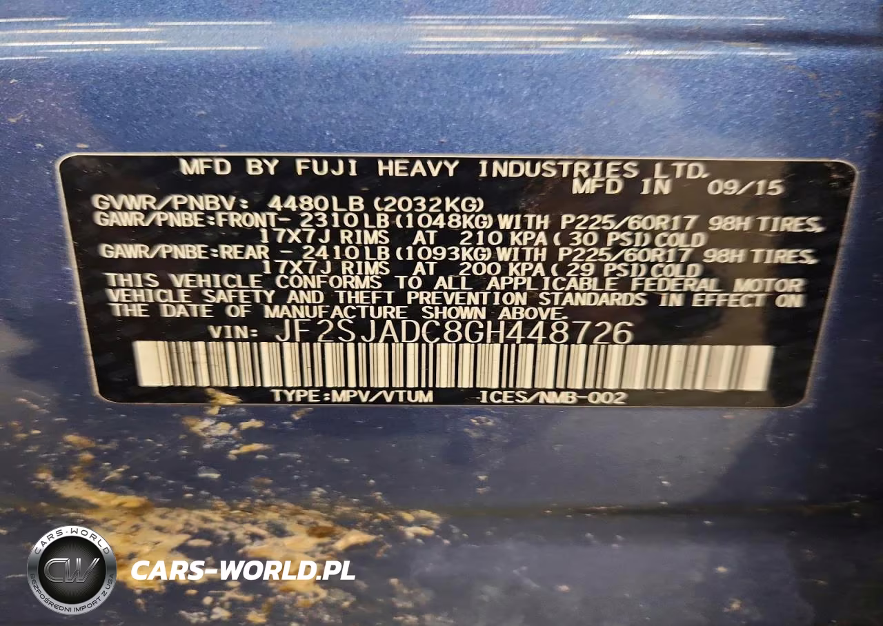 2016 Subaru Forester 2.5I Premium VIN:JF2SJADC8GH448726 - 13