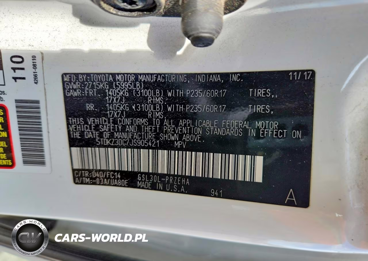 2018 Toyota Sieanna VIN:5TDKZ3DC7JS905421 - 13